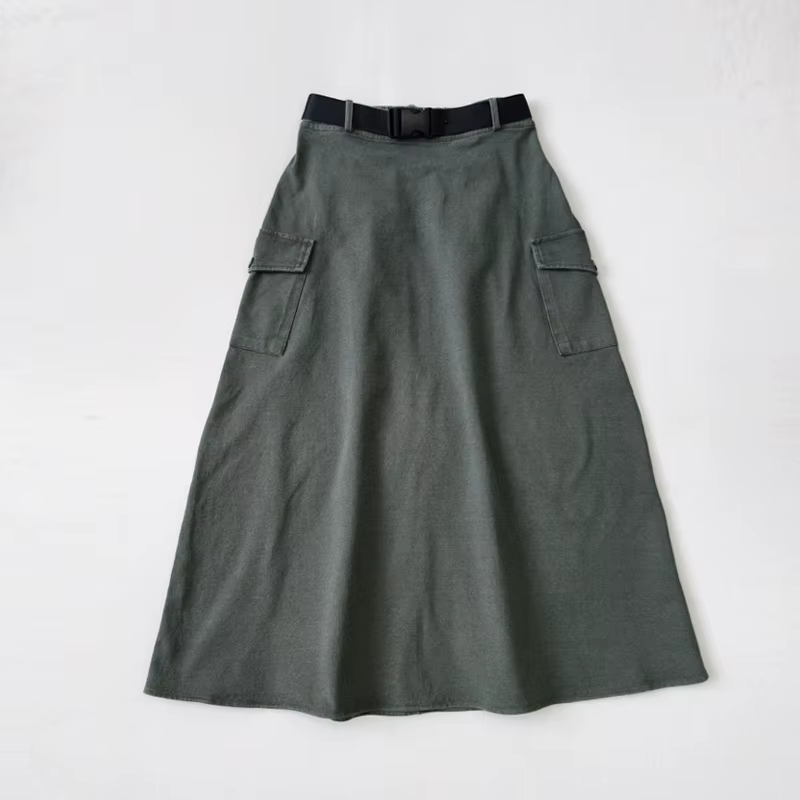 Rustic Olive Collection – Green Denim Skirt
