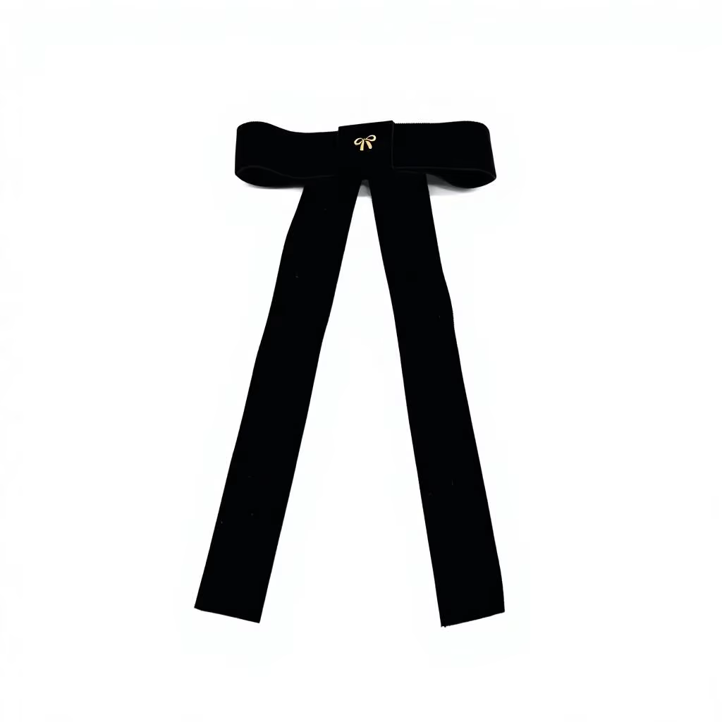 Black Large Velvet Bow Clip – Ali Picks AW26