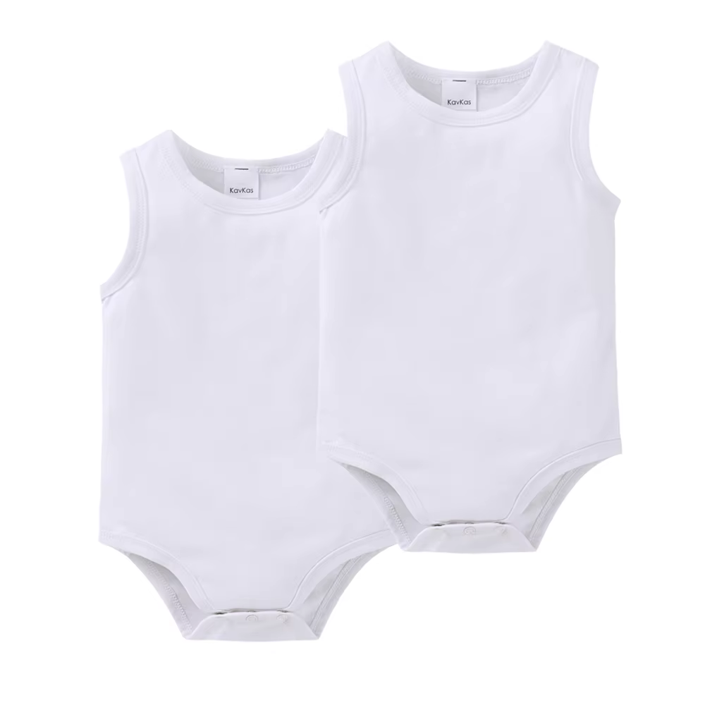 Kavkas White Broad-Strap Baby Vest – 2-Pack – AW26