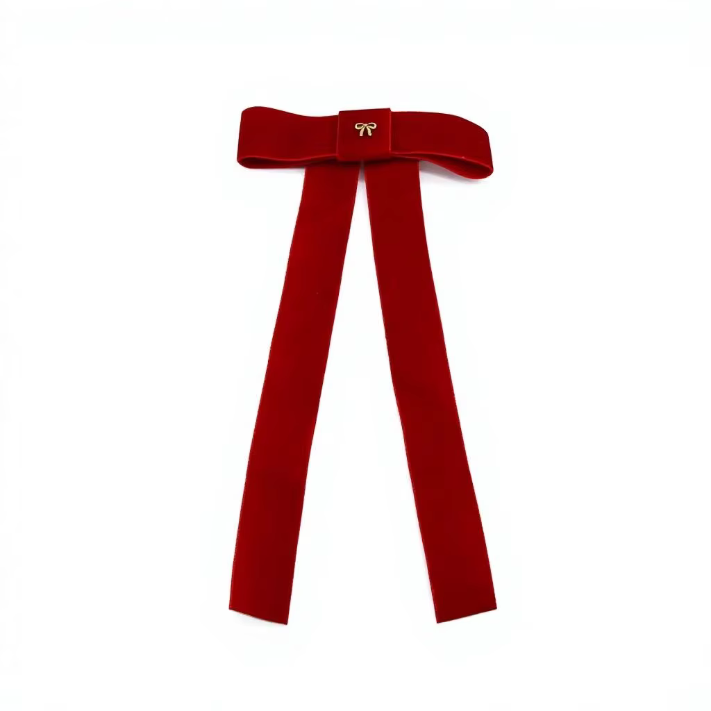 Red Large Velvet Bow Clip – Ali Picks AW26