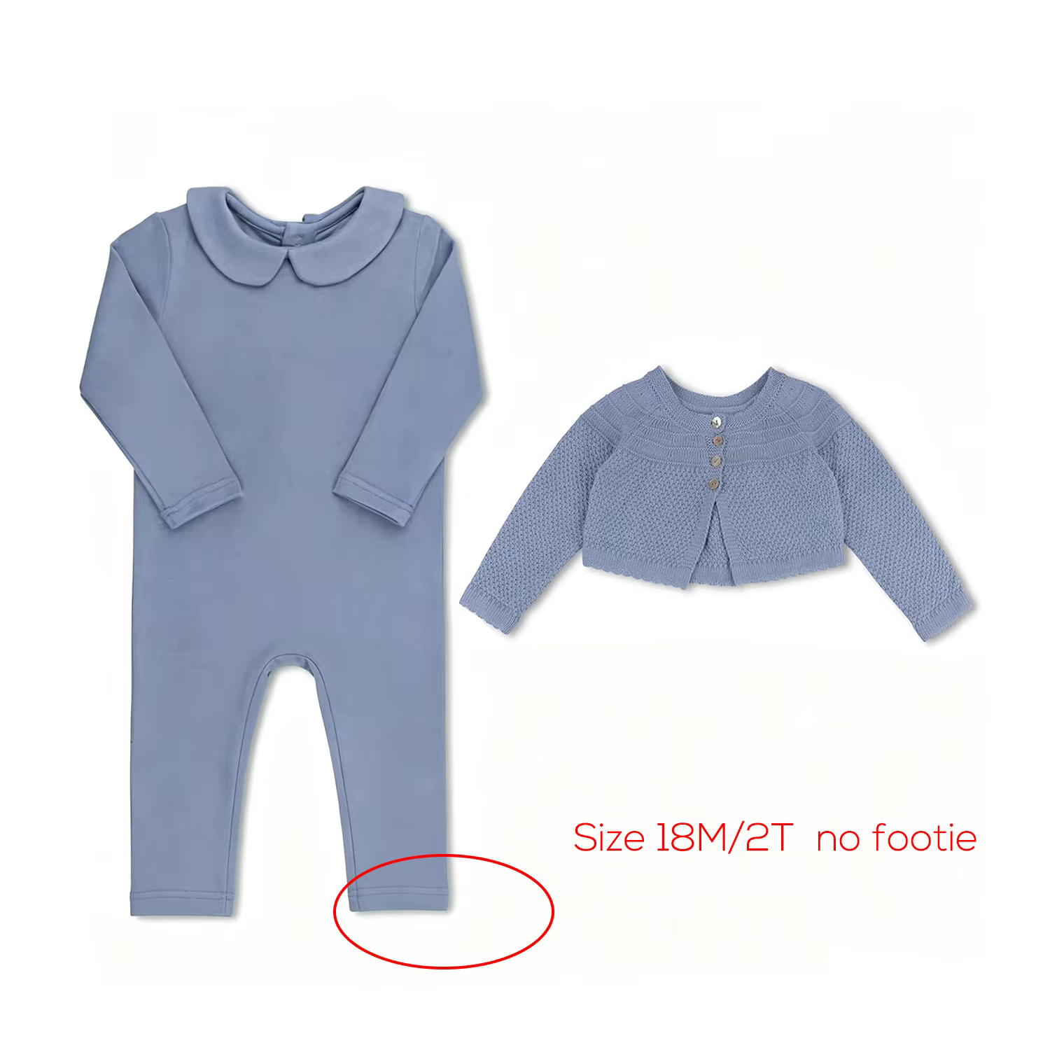 Baby Collection – Blue Footless Romper & Cardigan Set – Ali Picks AW26