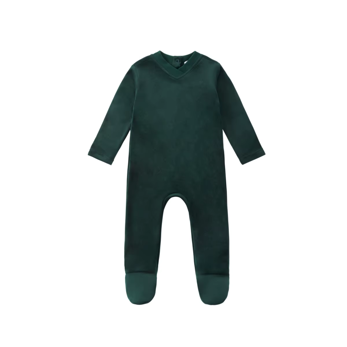 Velour Loungewear – Emerald Green Footie