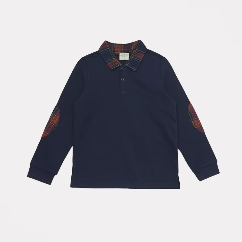 Prep Plaid Boys Polo with Plaid Patches – Ali & Co Prep Plaid AW26