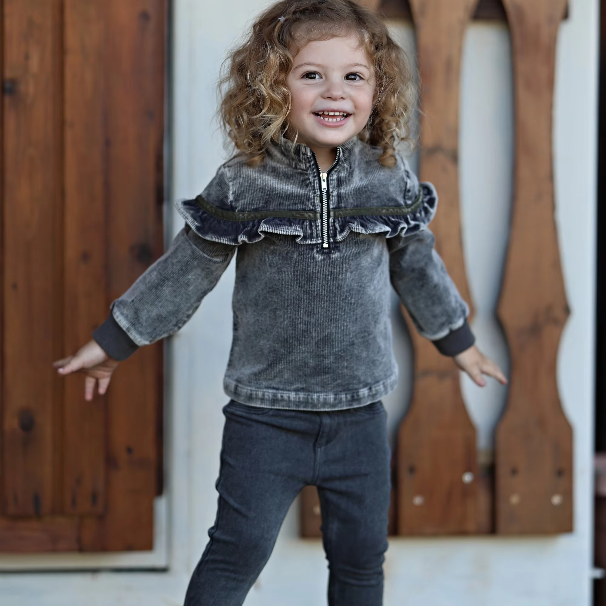 Washed Corduroy Matching Baby Girl Set – Barcali AW26