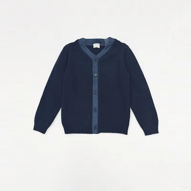 Navy Windowpane – Knit Sweater – Ali & Co AW26