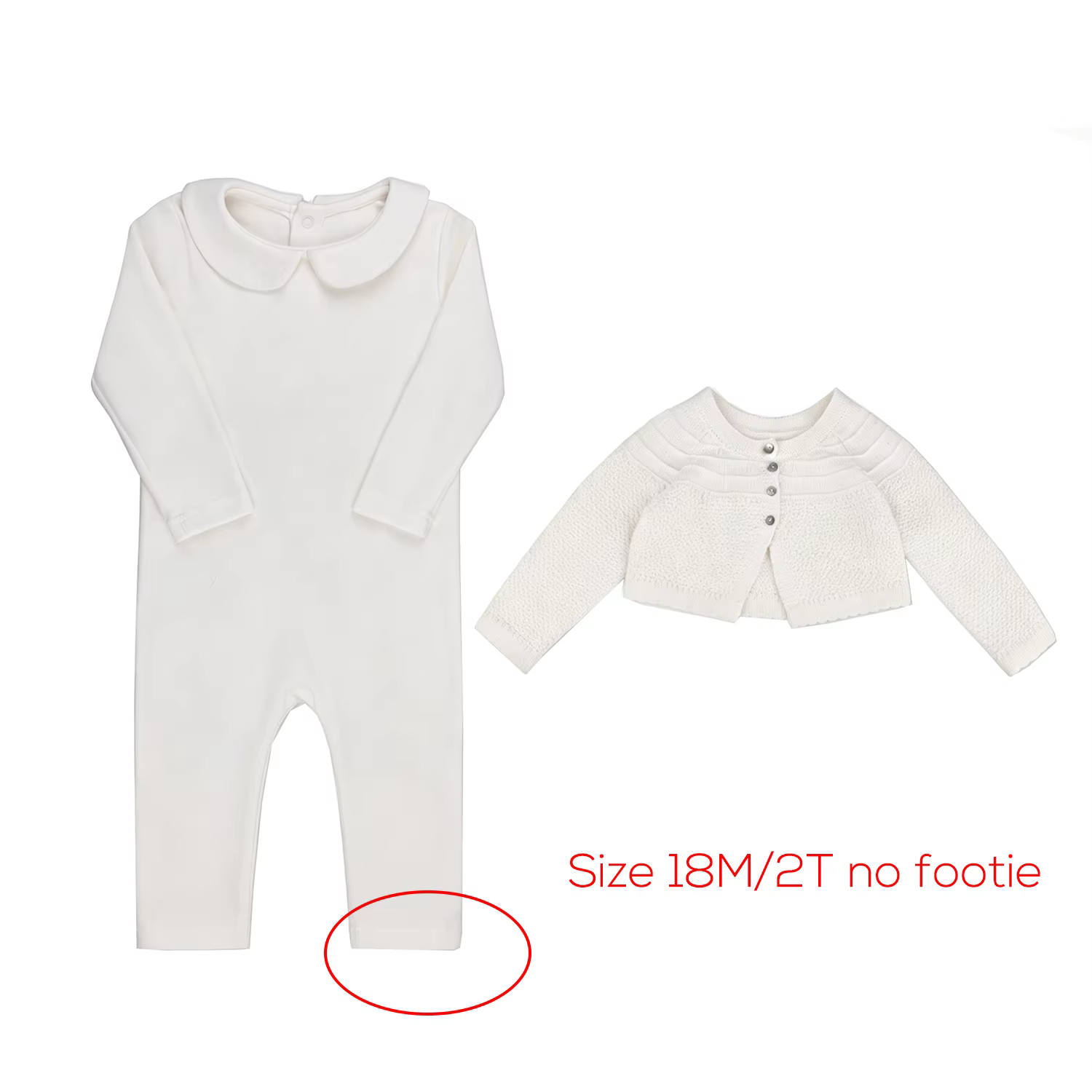 Baby Collection – White Footless Romper & Cardigan Set – Ali Picks AW26