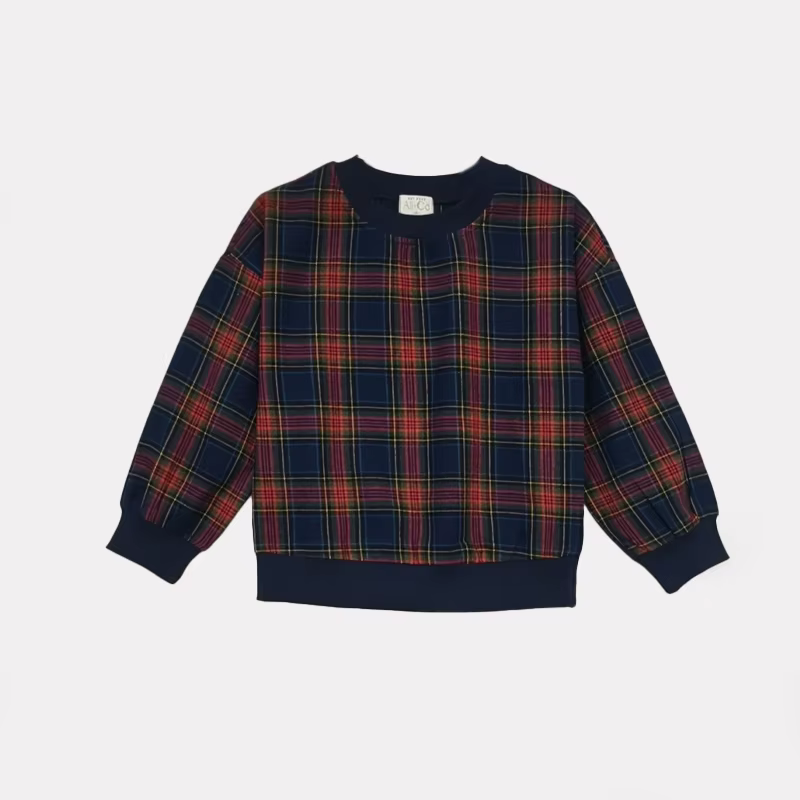Prep Plaid Boys Plaid Sweat Top – Ali & Co Prep Plaid AW26