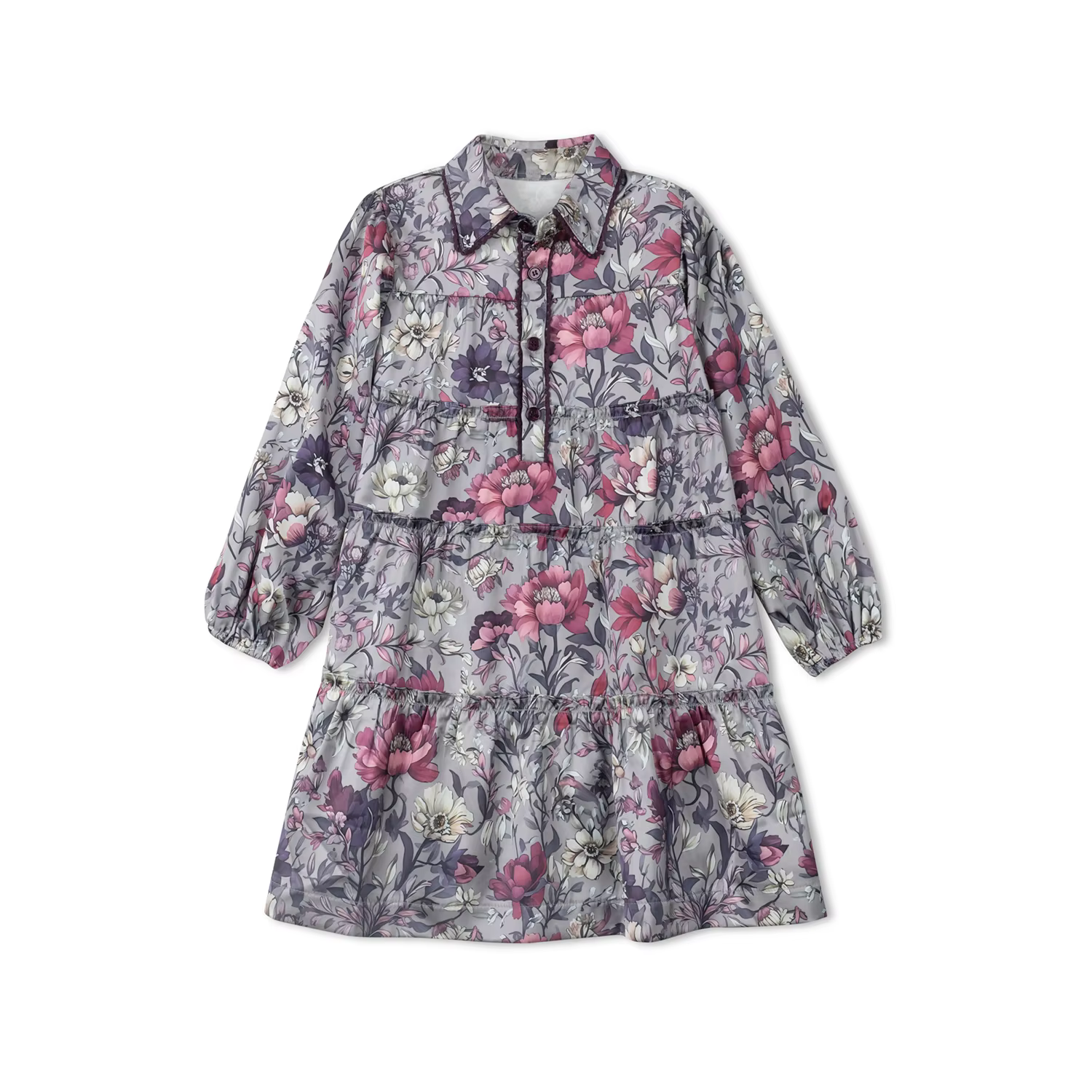 Purple Floral Satin – Dress – Ali Picks AW26