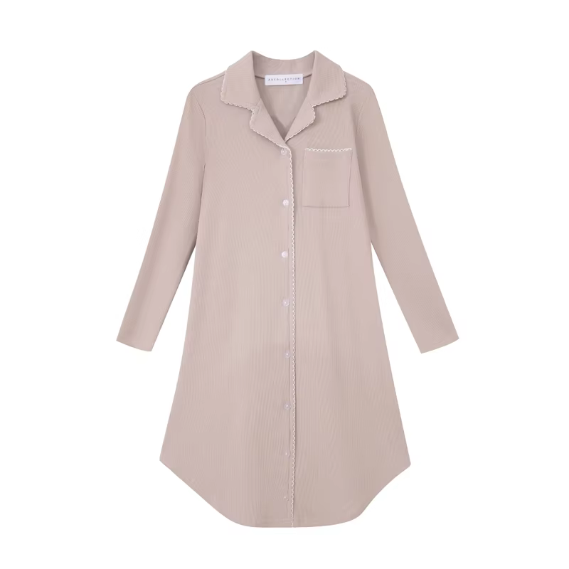 Button Loungewear – Gray Apricot Dress