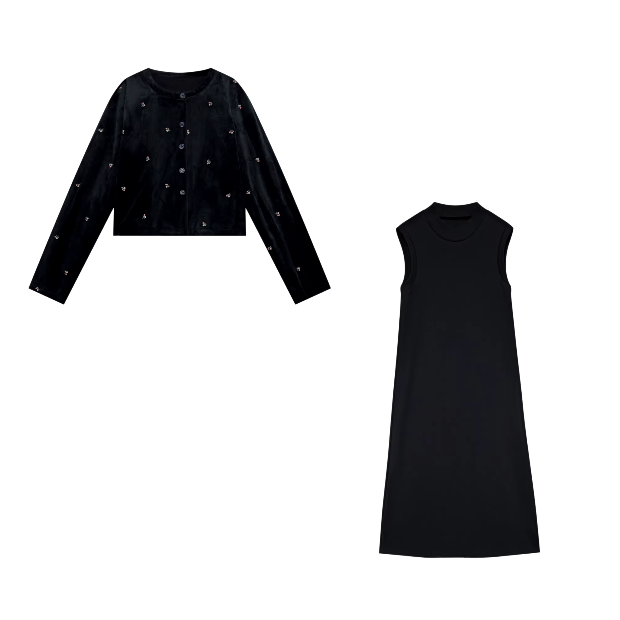 Black Robe Collection Black Cardigan Dress – Ali Plus AW26