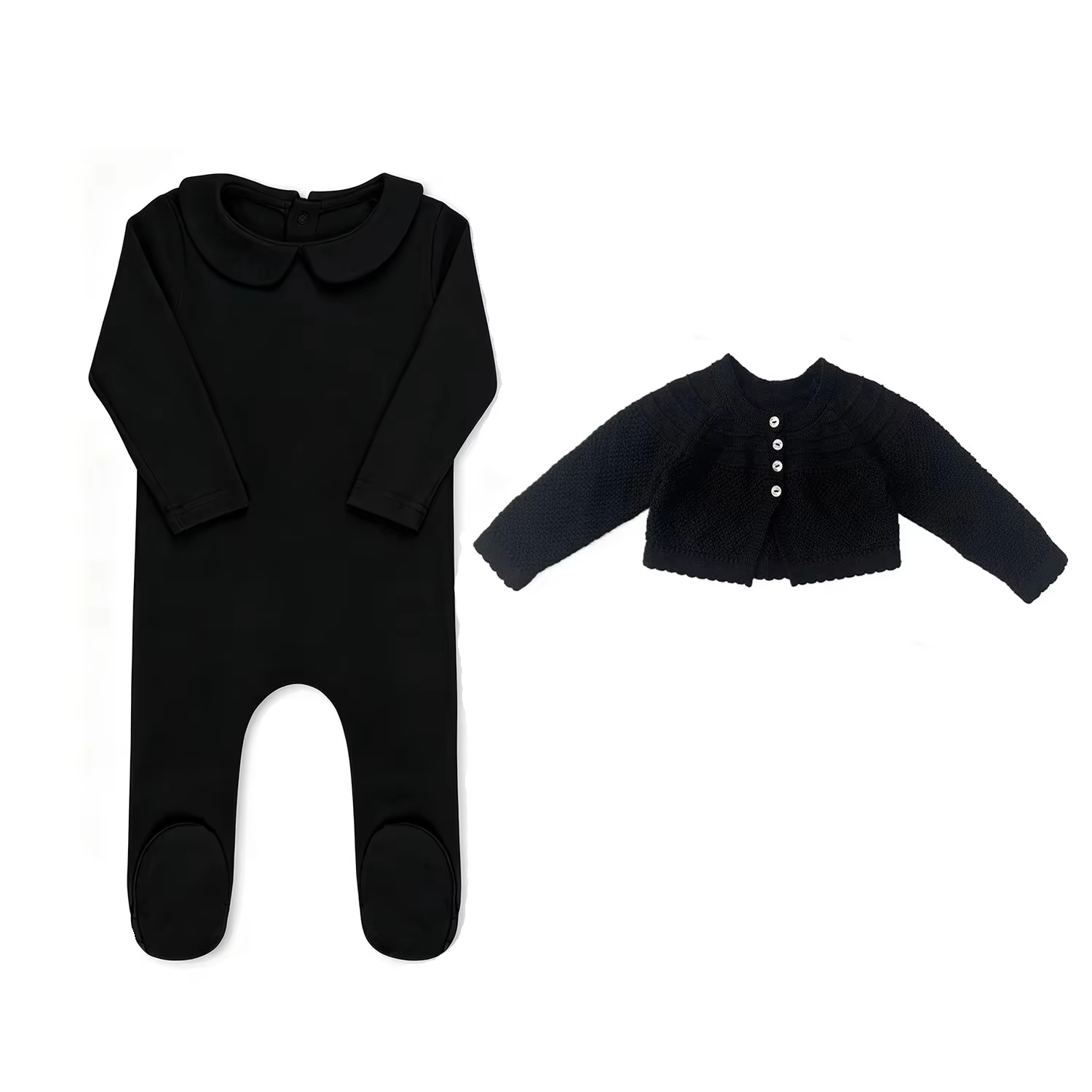 Baby Collection – Black Footie & Cardigan Set – Ali Picks AW26