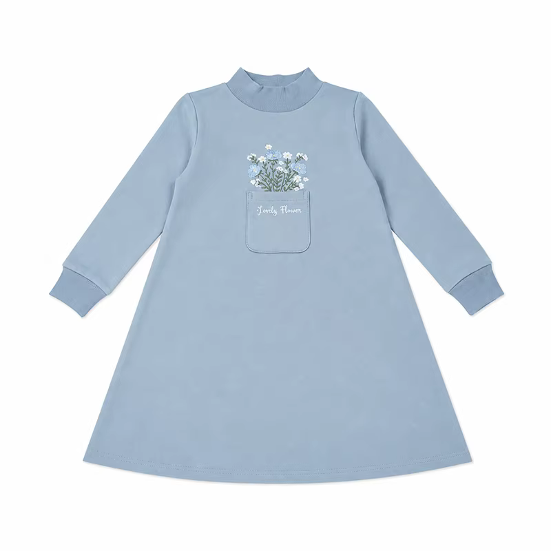 Blue French Terry Collection – Girl Dress – Barcali AW26