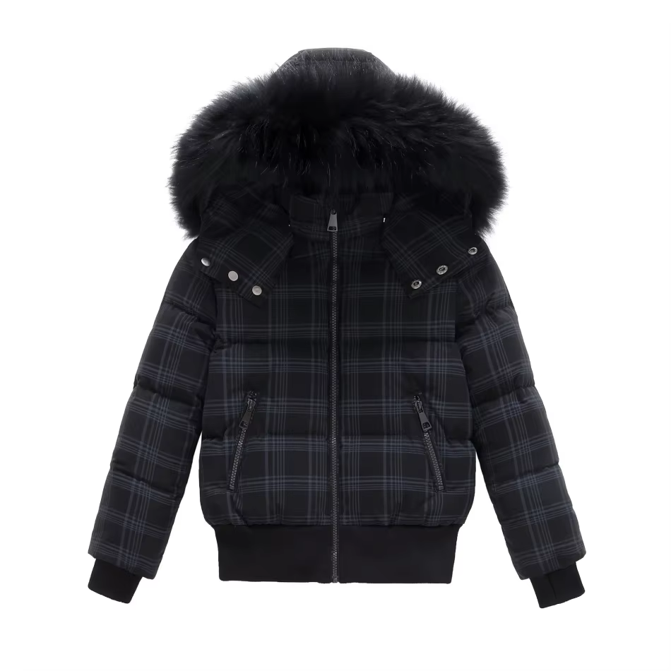 Black Plaid Down Coat – Ali Picks AW26