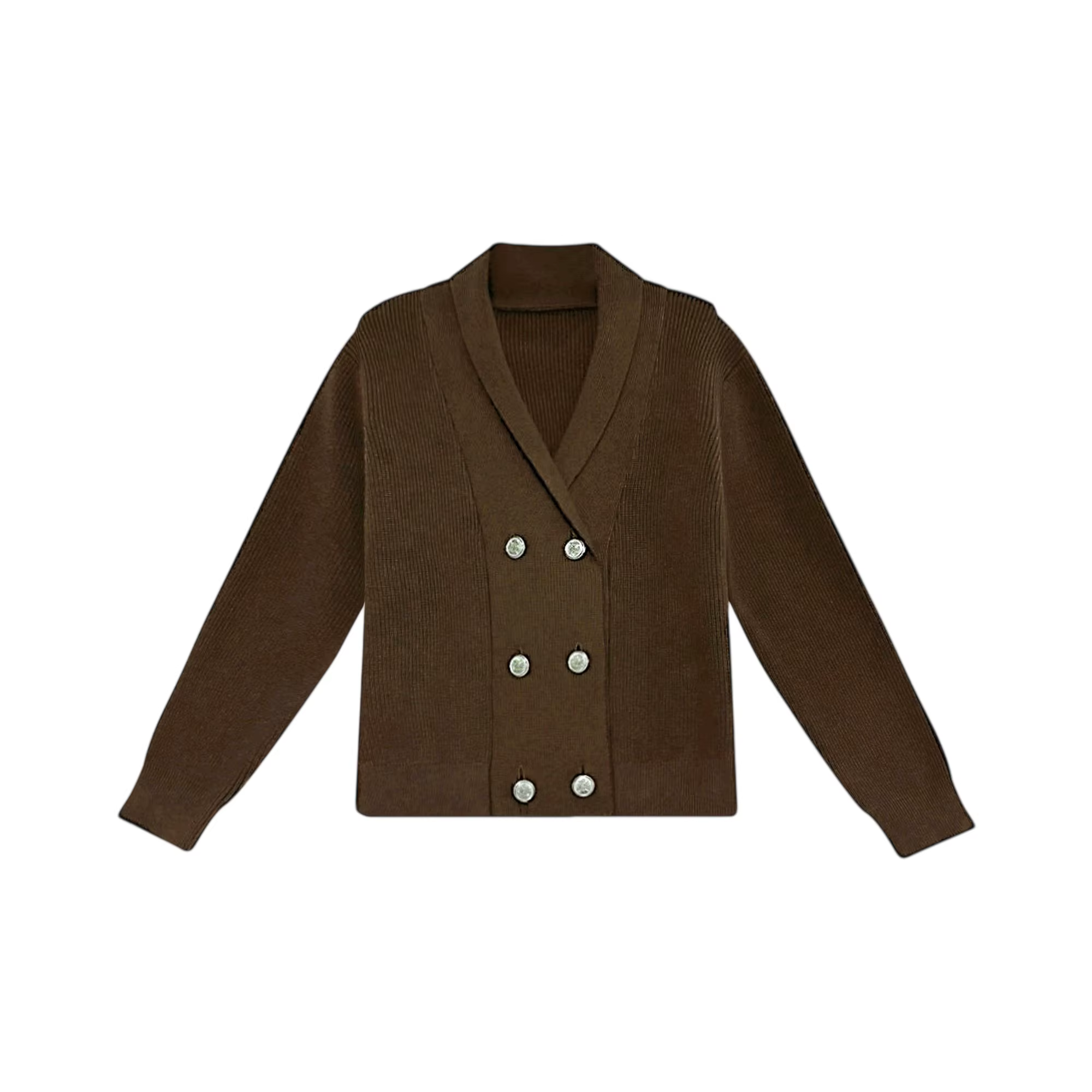 Chestnut Plaid – Brown Cardigan – Ali Plus AW26