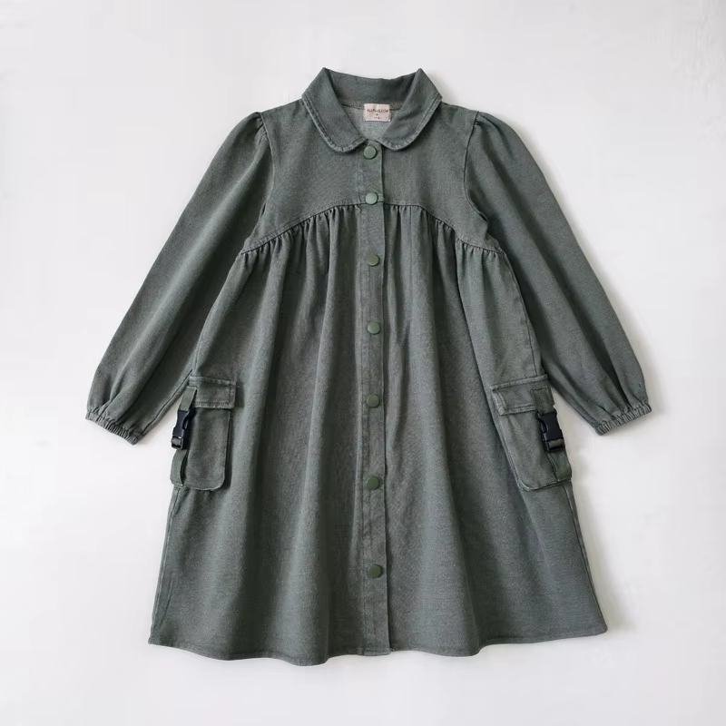 Rustic Olive Collection – Green Denim Dress