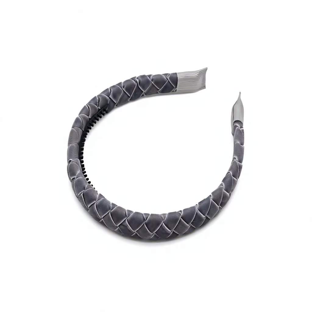 Grey Velvet Bow Headband – Ali Picks AW26