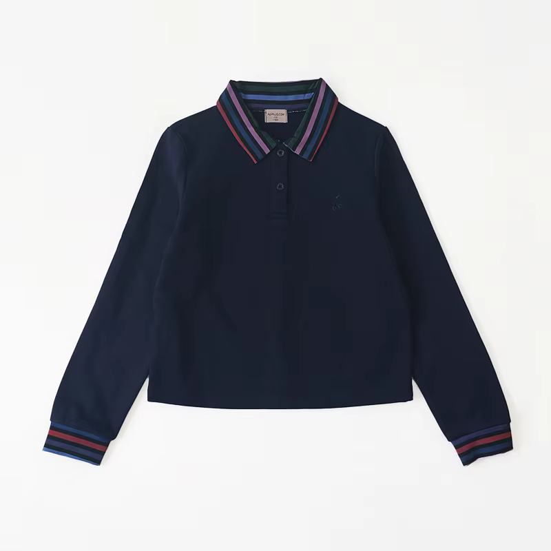 Playful Stripe navy cropped top – Ali Plus AW26