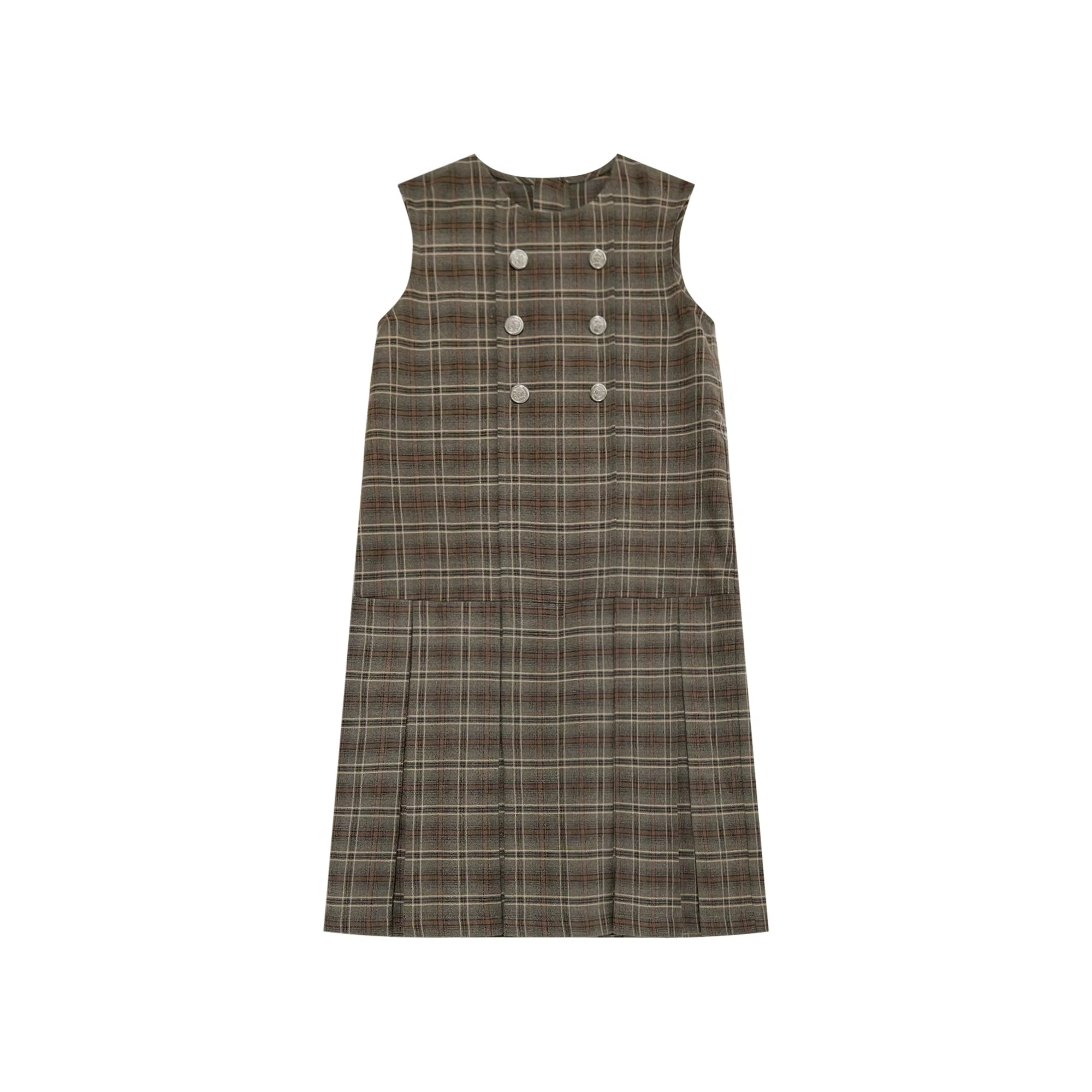 Chestnut Plaid – Girls Vest Dress – Ali Plus AW26