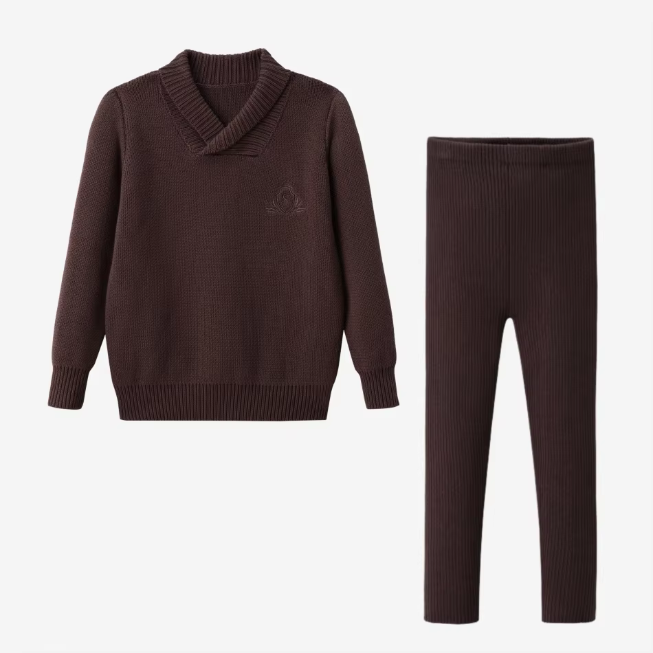 Brown Floral Collection – Knit Boys Set – Ali Specials AW26