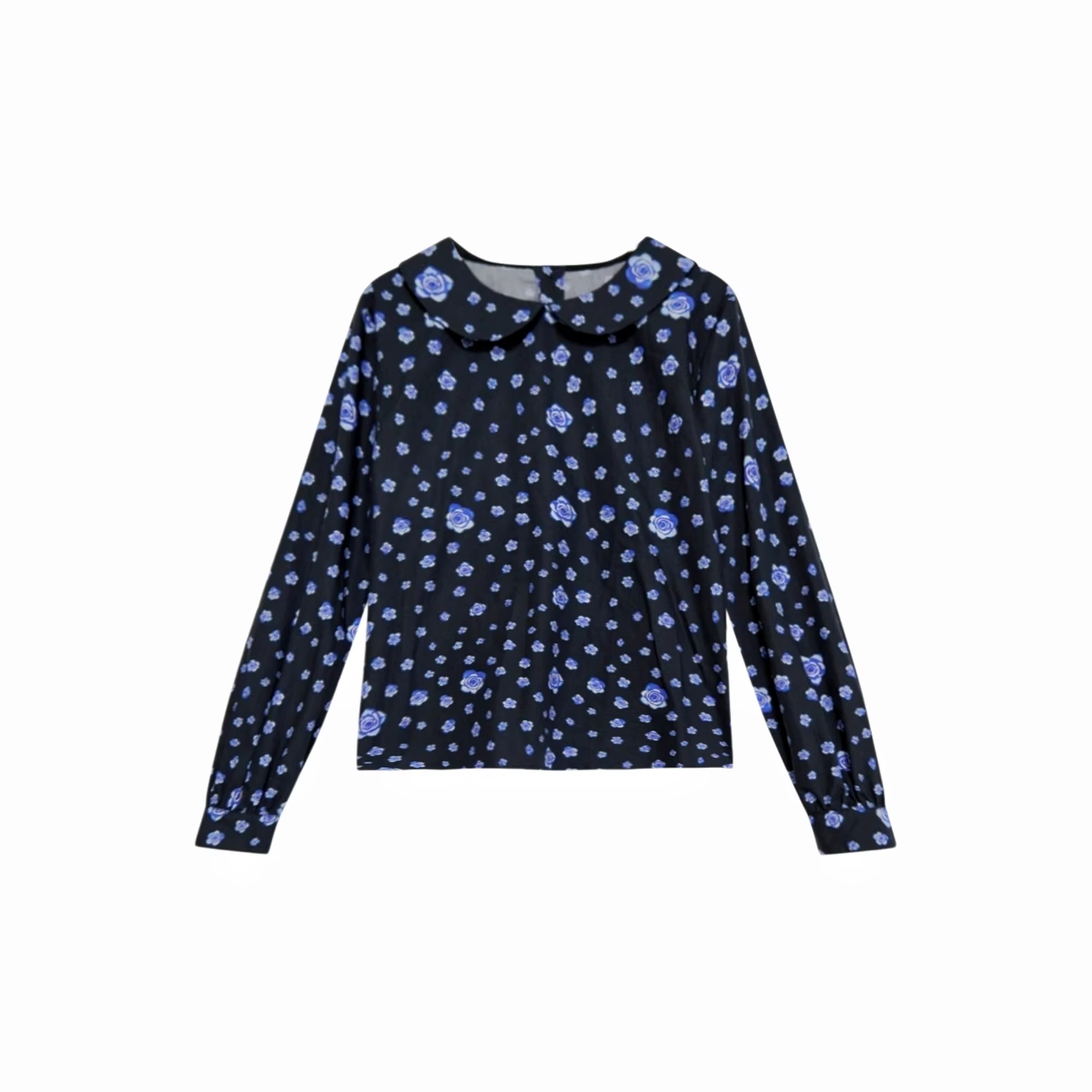 Elegant Blue Floral Collection – Girls Floral Shirt – Barcali AW26