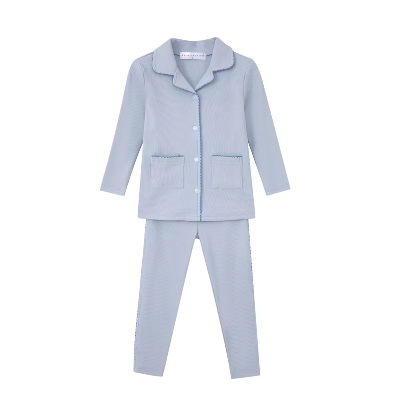 Button Loungewear – Blue Set