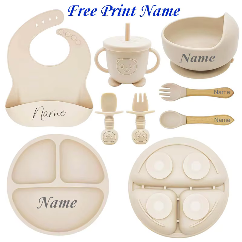 Personalised Silicone Baby Feeding Set