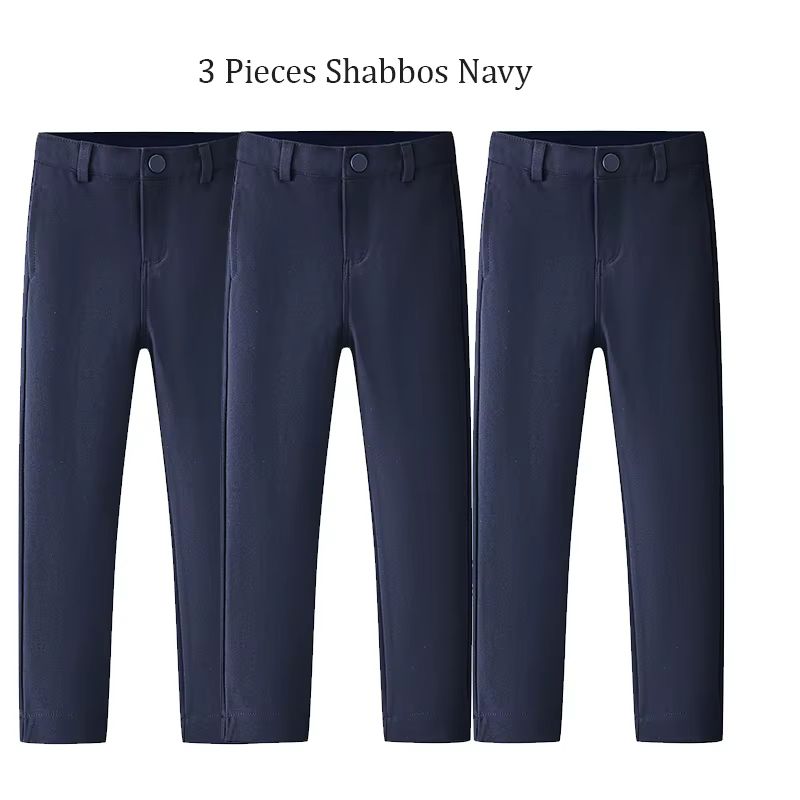 Black & Navy Stretch Trousers – 3Pcs Navy Shabbos – Ali Affordable AW26