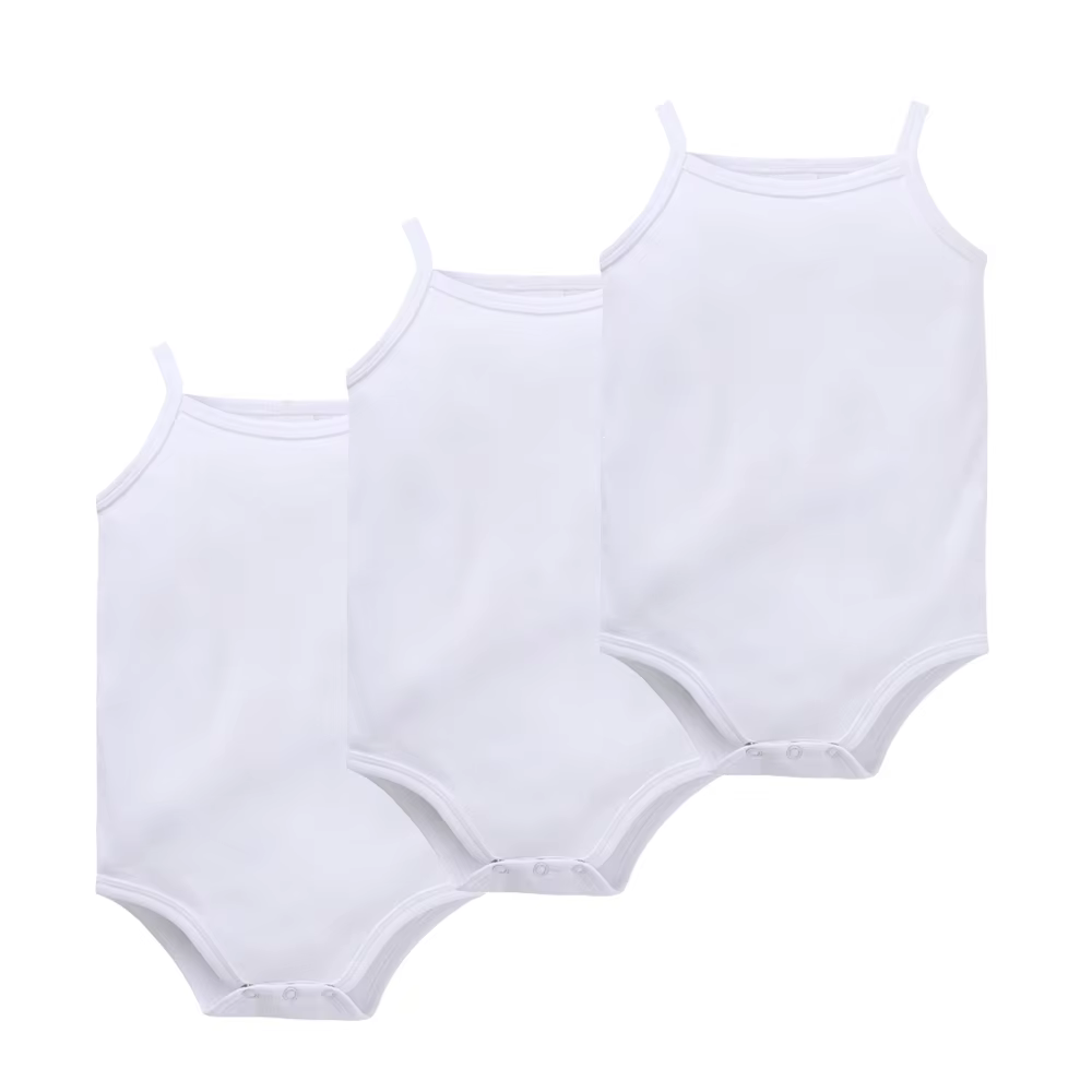 Kavkas White Spaghetti-Strap Baby Vest – 3-Pack – AW26