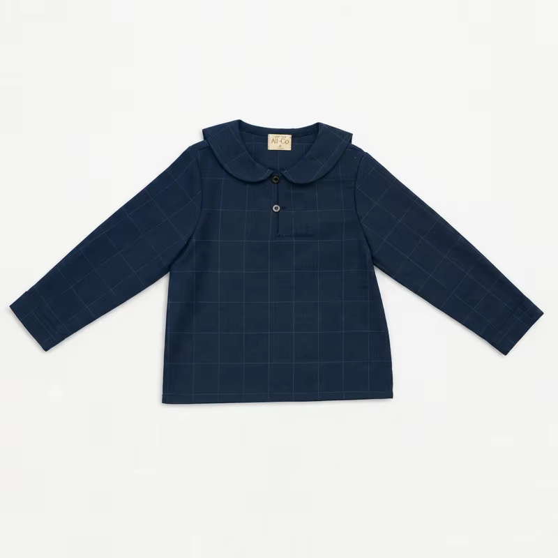 Navy Windowpane – Windowpane Shirt – Ali & Co AW26