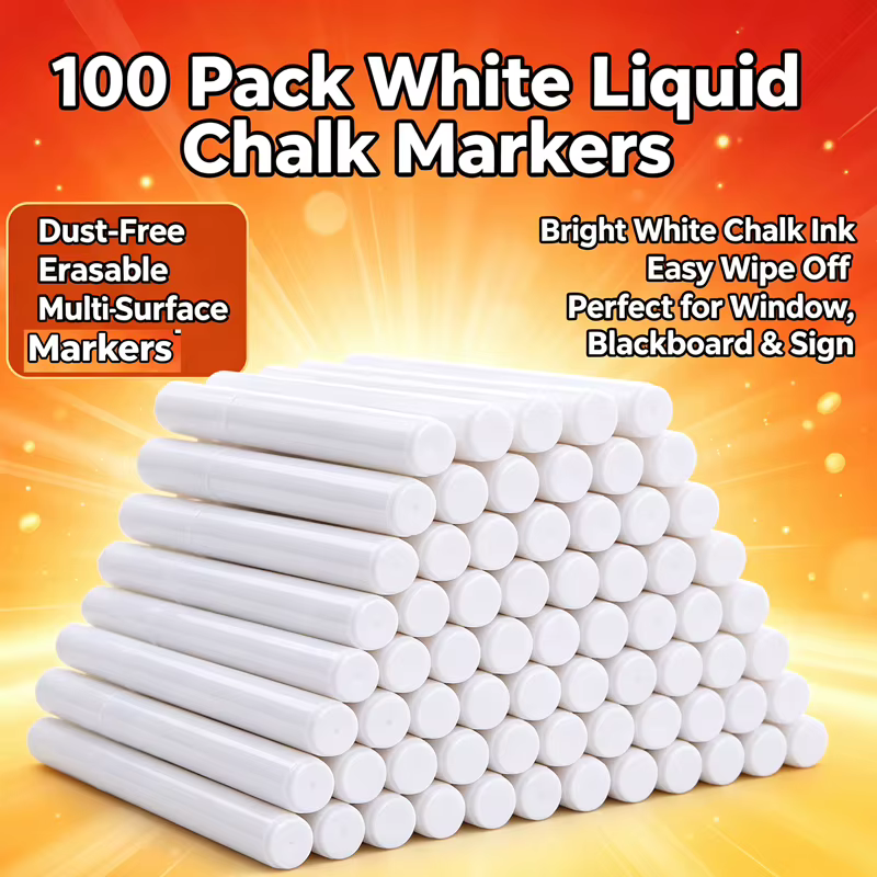 White liquid chalk pens