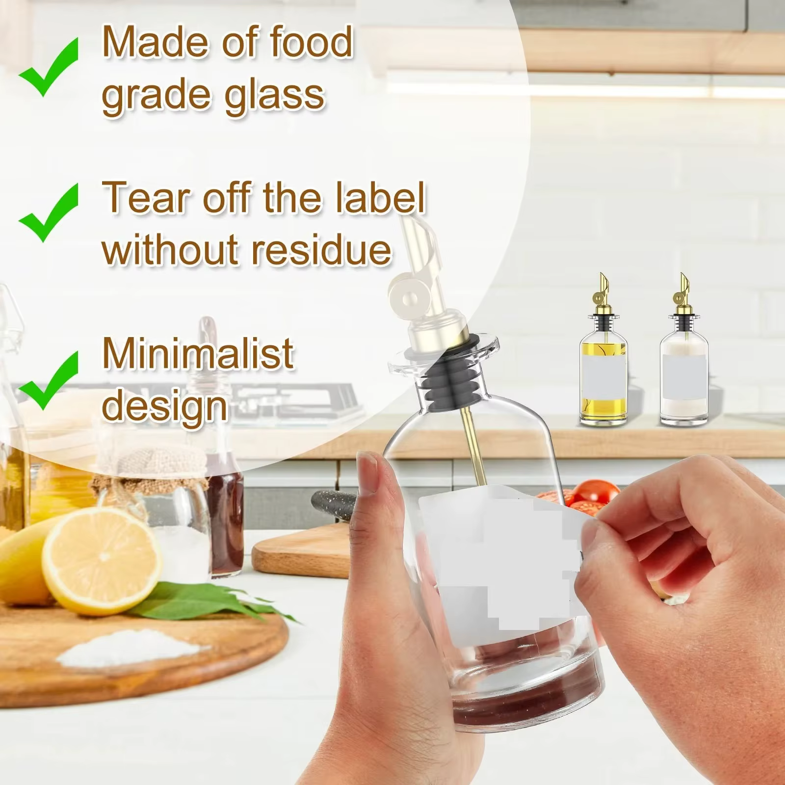 Glass olive-oil pourer bottle