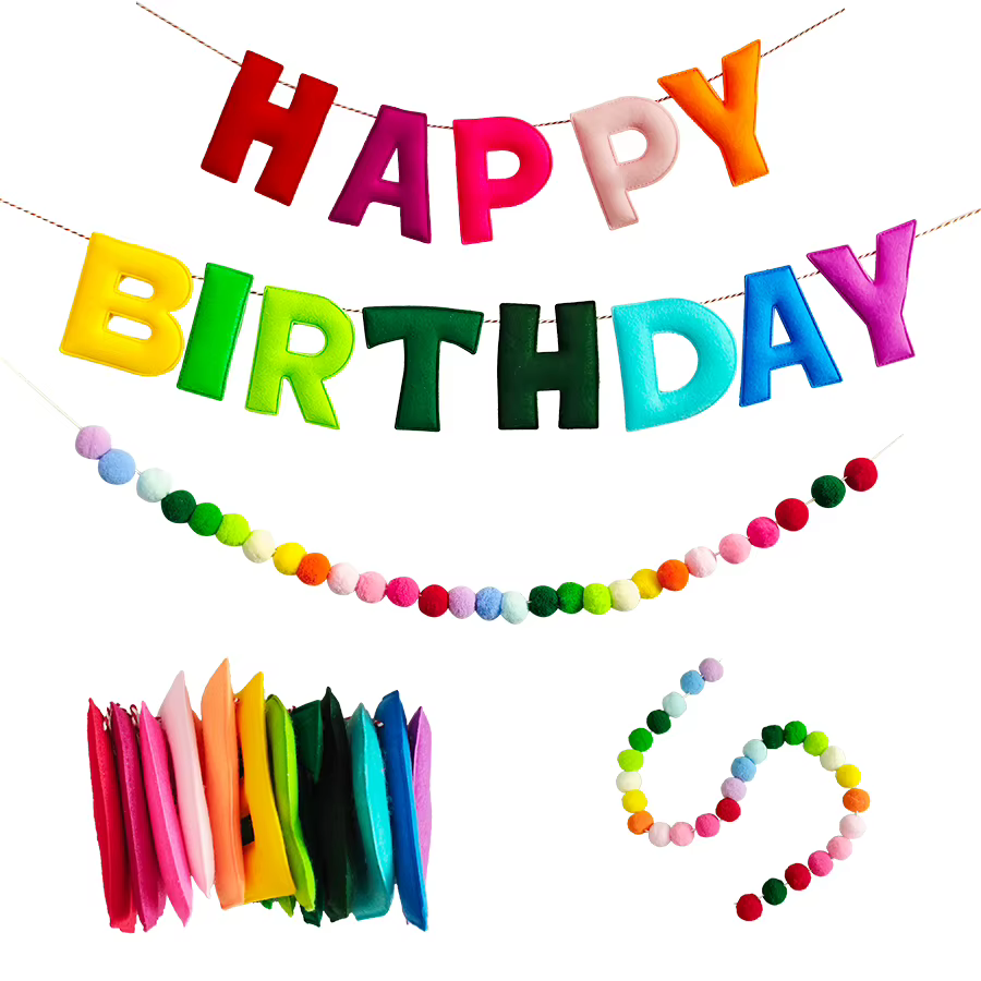 3D Happy Birthday Banner Set