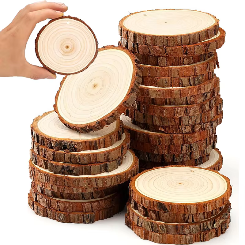 Natural bark wood slices – Lilvelle Chanukah party finds