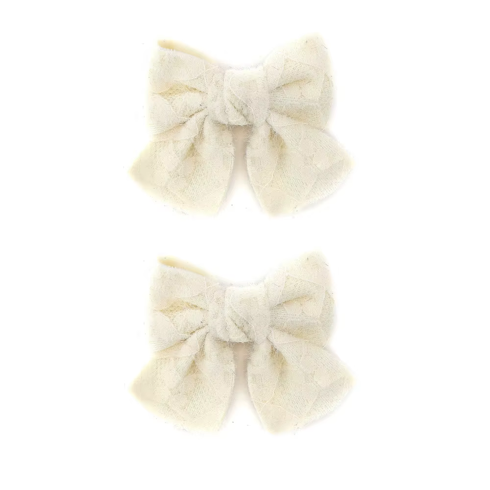 Plush Lace Hair Bow Clips Mini Hair Clip