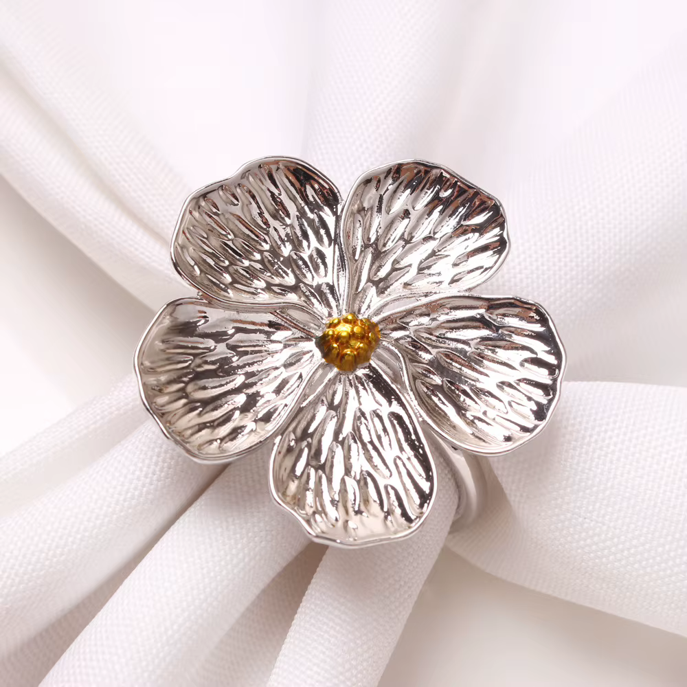 Enamel Blossom Napkin Rings