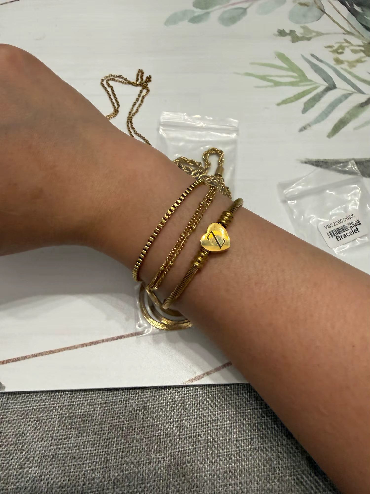 Gold Initial Bangle