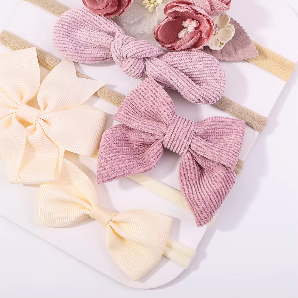 Knit Bow Baby Headbands (Set of 5)