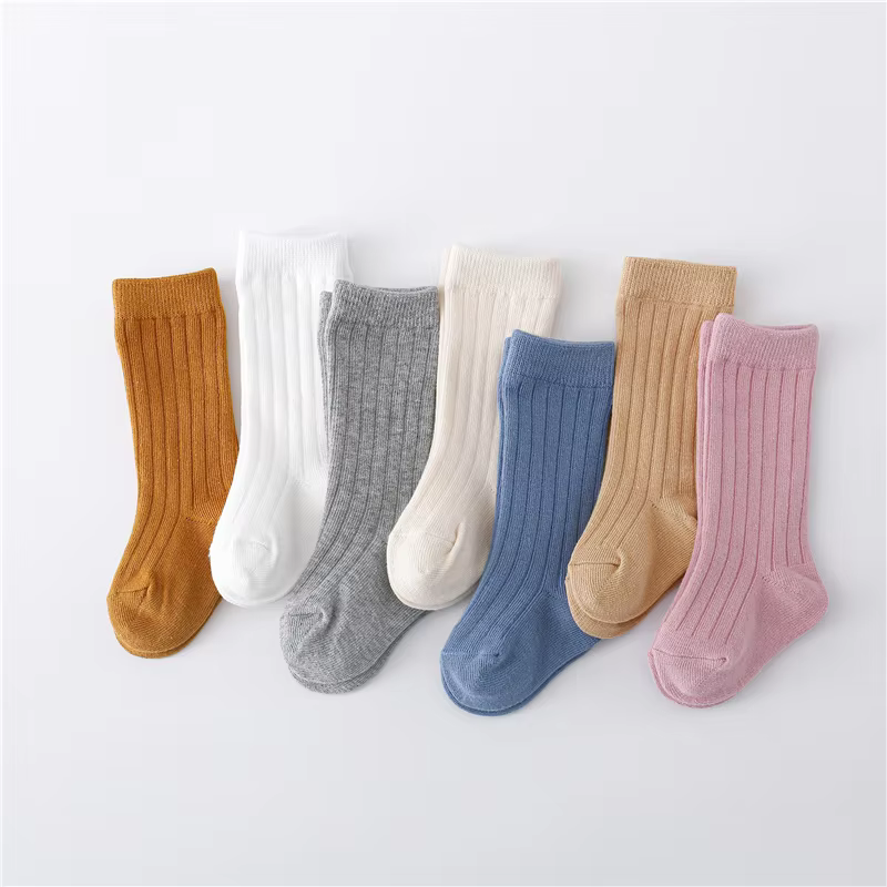 Striped Cotton Knee Socks