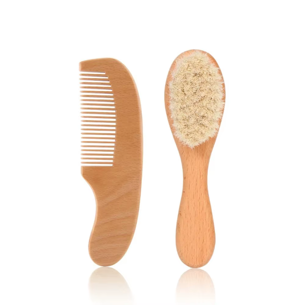 Beech Wood Brush & Comb Set