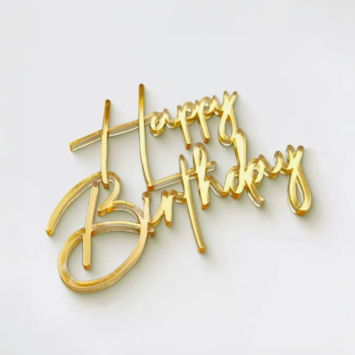 Gold Acrylic Birthday Cake Toppers