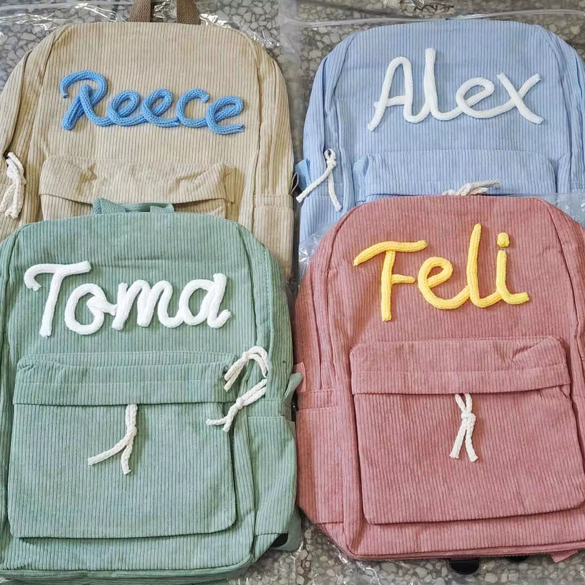 Personalised Corduroy Backpack