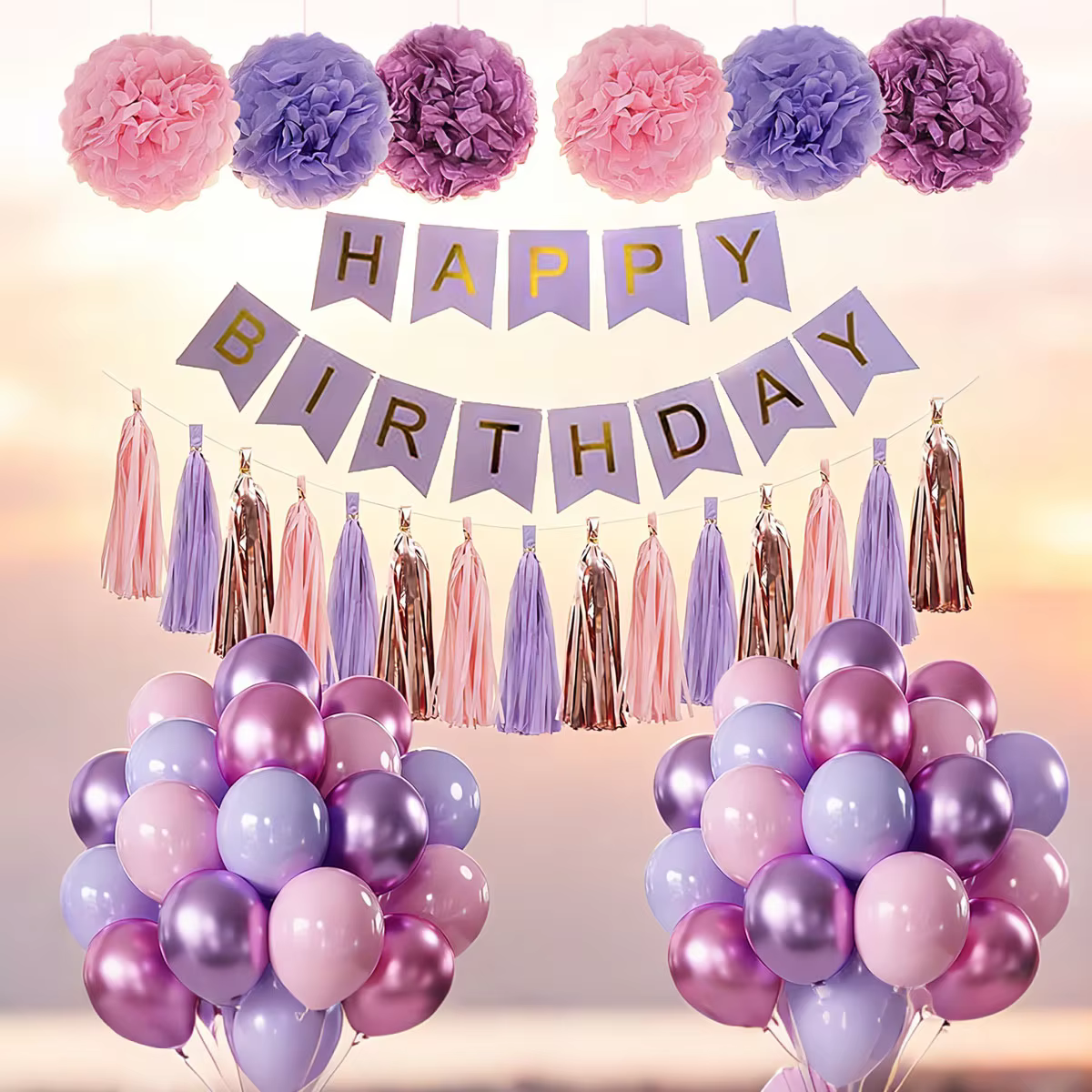 Purple Pink Birthday Decoration Set – Lilvelle birthday finds