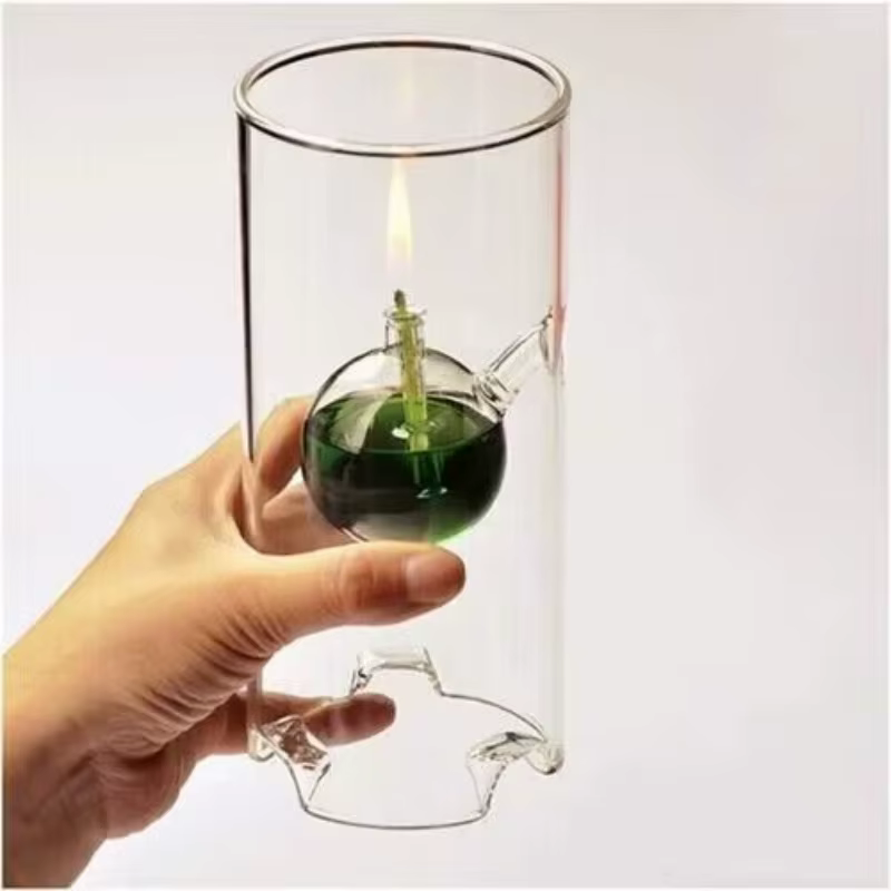 Glass Hurricane Oil Lamp