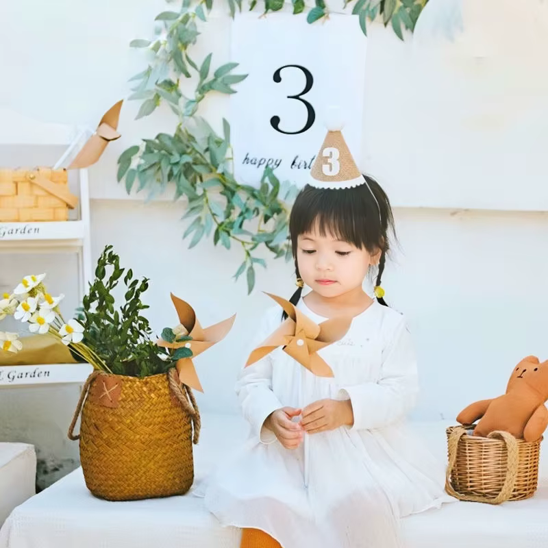 Burlap First Birthday Headband