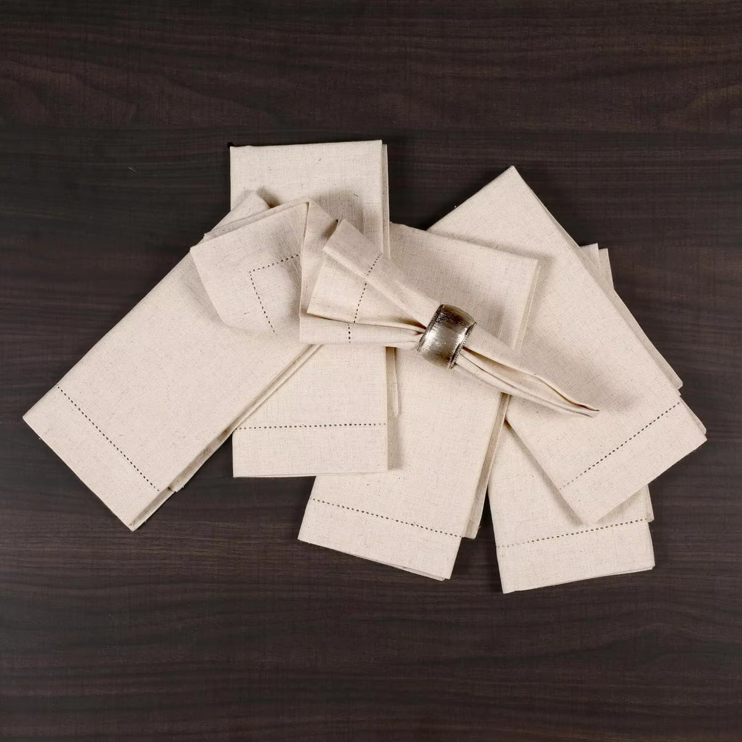 Hemstitched Linen Napkins – Set of 6