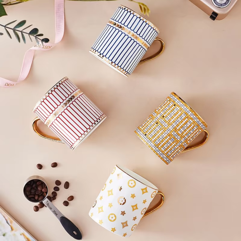Gold Painted Ceramic Teacup