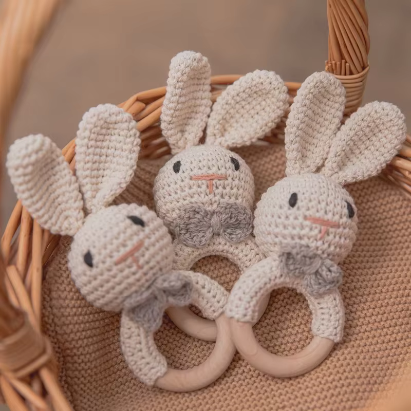 Crochet Bunny Rattle Teether