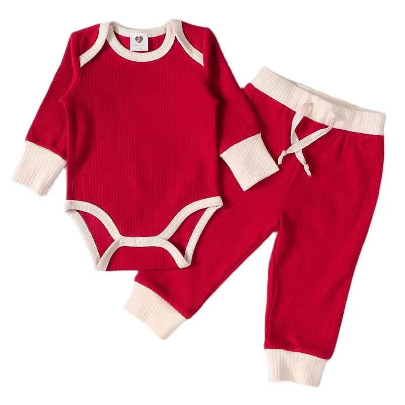 Cotton Ribbed Kids' Top & Trousers Set from Bloom Family Fashion on AliExpress