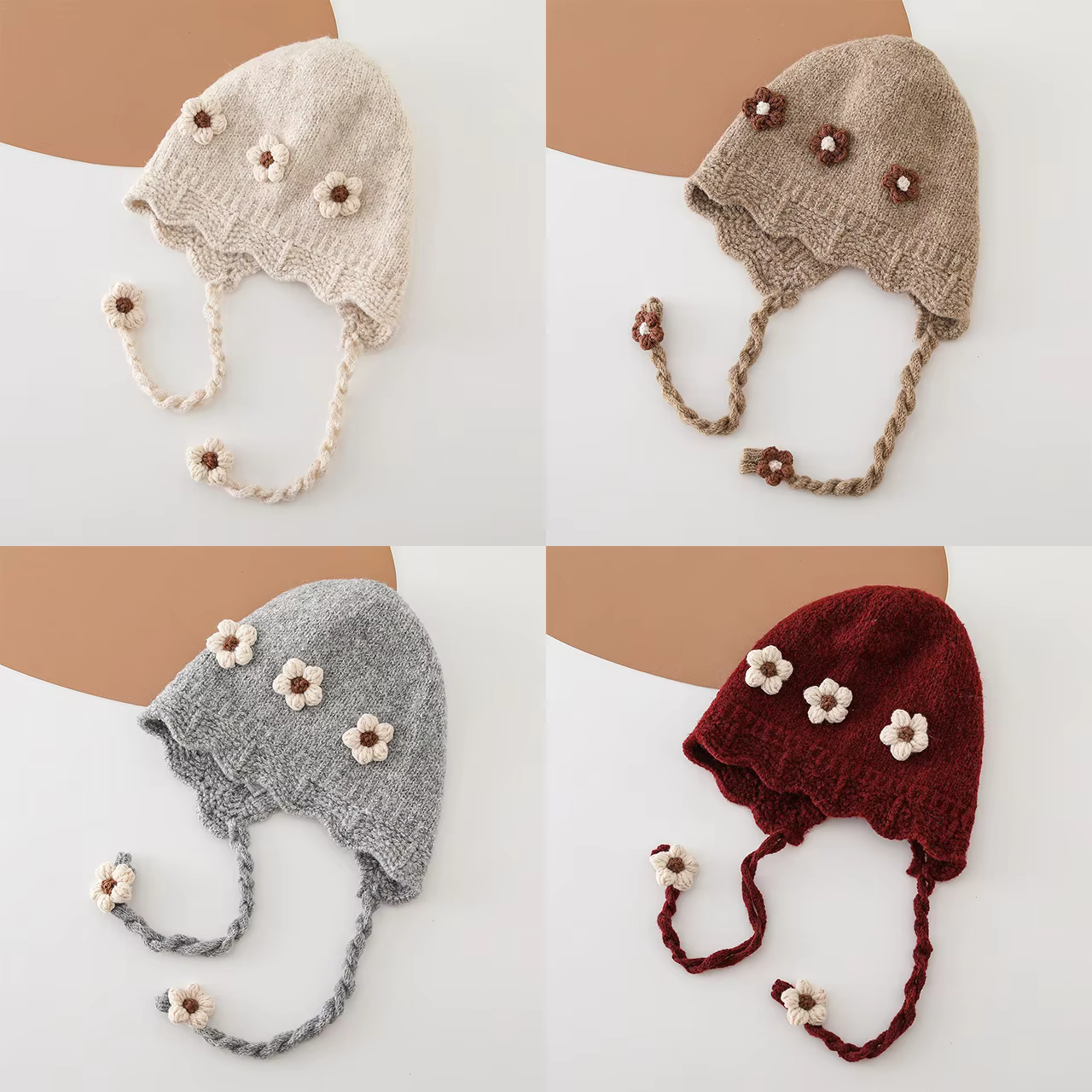 Embroidered Flower Knit Bonnet – Lilvelle find