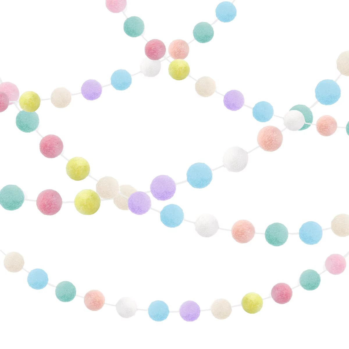 Pastel Pom-Pom Garland – Lilvelle kids bedroom & nursery find